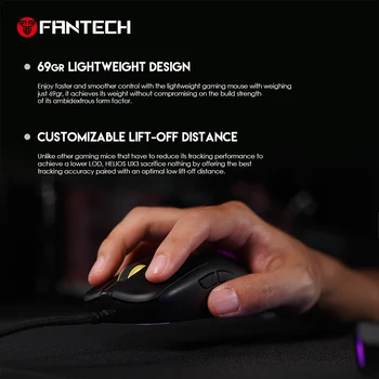 FANTECH UX3 Mouse de Gaming PIXART 3389 16000DPI 69G Greutate de Lumină RGB prin Cablu Joc Mouse Gamer Ergonomic Mouse-ul Pentru Soareci LOL FPS Gmaer