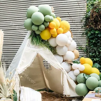 Globals Balon Ghirlanda Arc Kit DIY Retro Piele Verde cu Ghimbir Petrecere de Nunta, Baloane Fondul Ziua de naștere Petrecere Copil de Dus Decor