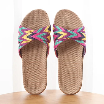 Mntrerm 2020 Nou Adidasi Casual Pentru Acasă Papuci de Vara culori Amestecate Etaj Femeie Interior Apartamente Pantofi Cruce Lenjerie de pat Papuci de casă Terlik
