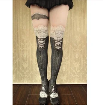 Fierbinte de vânzare! Noua Moda Femei Vintage Ciorapi Lolita Tipărite Chilot Ridicata