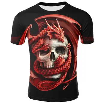 Noi de groază pentru bărbați t-shirt de vară de moda de top craniu 3D t-shirt barbati O-tricou tricou plus plus size streetwear