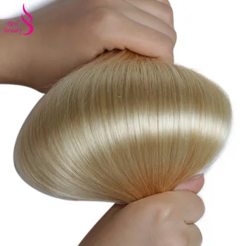Adevarata Frumusete 613 Blond Platinat Brazilian Parul Drept Pachete De Păr Uman Țese Pachete Blond Miere Remy De Păr Pachete