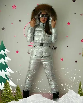 2019 iarna Sacouri femei costum sacou în jos Familia set blană de raton cu gluga pantaloni si jachete Femei costume în aer liber, costum de schi