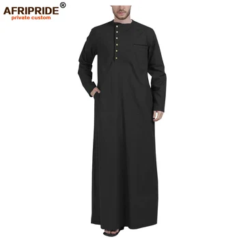 Musulman Îmbrăcăminte pentru Bărbați Jubba Echipa cu Mâneci Lungi și Gât Rotund Plus Dimensiune Haine Islamice Musulmane Rochie AFRIPRIDE A001