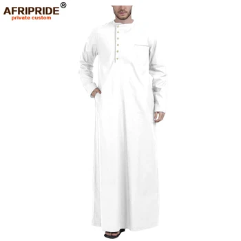 Musulman Îmbrăcăminte pentru Bărbați Jubba Echipa cu Mâneci Lungi și Gât Rotund Plus Dimensiune Haine Islamice Musulmane Rochie AFRIPRIDE A001