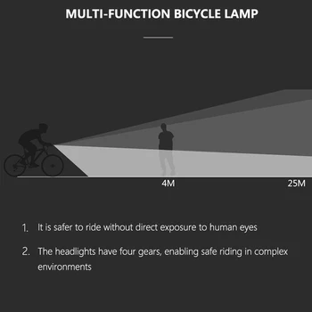 Zk30 Dropshipping Far de Biciclete T6 / 2T6 USB Reîncărcabilă Luminoase Biciclete Coada Lampă cu LED-uri Impermeabil Far