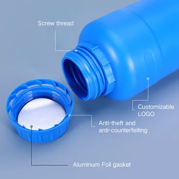 UMETASS 4BUC Rotund sticle de plastic cu sigiliu Evident Capace 1000ML Gol container cosmetic Lichid, Lotiune de sticla returnabile