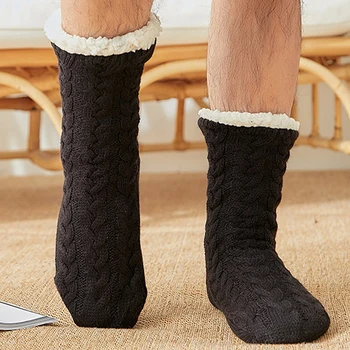2021 Nouă bărbați papuci de casă Etaj interior șosete pantofi pentru Bărbați de Iarnă cu Blană Papuci barbati de Pluș Cald Solid papuci Flip-Flops