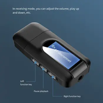 Dongle USB Bluetooth 5.0 Audio Receptor-Transmitator cu afisaj LCD 2IN1 Mini Jack de 3,5 mm AUX USB Wireless Adapter pentru TV, PC-uri Auto