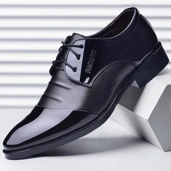 Oamenii de Afaceri Rochie de Pantofi a Subliniat Low-toc Pantofi de Nunta Superficial Pantofi Casual zapatos de hombre de vestir formale sapato 966