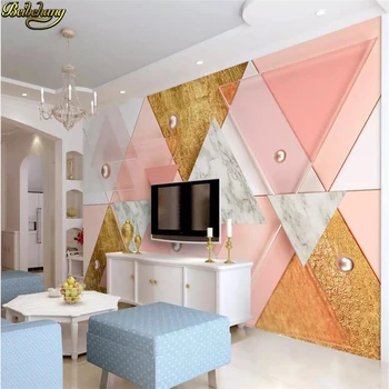 Beibehang personalizat de Lux triunghi roz moderne, geometrice 3d tapet pentru dormitor pereti stereo TV de fundal podele, de perete de hârtie