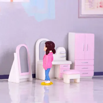Casă de Păpuși în miniatură Set de Mobilier pentru Casa de Păpuși Jucărie Mini Kit Accesorii TV în Bucătărie Acasă, Frigider Copii Pretinde Joc Diy Figurina