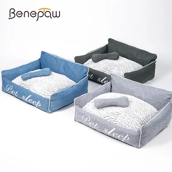 Benepaw Confortabil Pat pentru Câini Mici Mijlocii Mari Câini Eco-friendly, Respirabil, Anti-zero animale de Companie Canapea Catelus Canapea de Dormit Detașabil