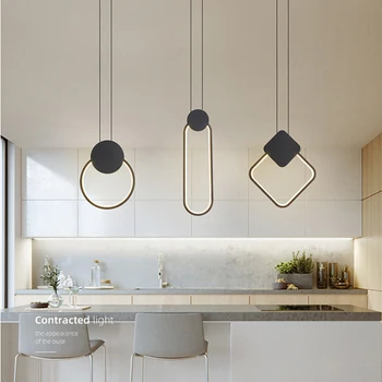 Zerouno modernă cu led-uri lampă de pandantiv elegant minimalism GEO plafon candelabru lumina atârnă masa de bucatarie decor agățat de Iluminat
