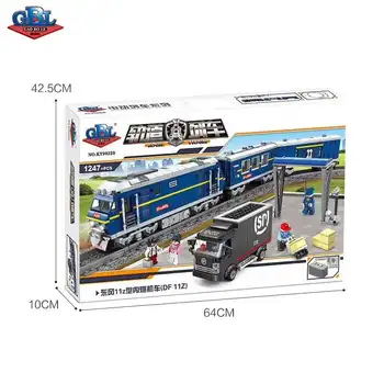 Kazi mai NOI 98220 Oraș Serie de modele de Marfă Set Constructii Tren Blocuri de Cărămizi Tren de Jucarii Educative Pentru Copii