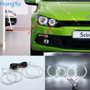 Pentru Volkswagen VW Scirocco non proiector cu Halogen faruri Smd Led Angel Eyes kit Excelent Ultra luminos iluminare DRL