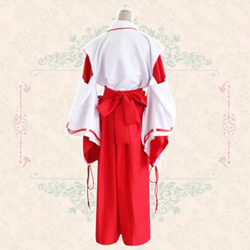 Anime Inuyasha Kikyo Kimono Set Complet Cosplay Costum Costum de Halloween Top + Fusta + Saboti + Șosete body-uri pentru adulți