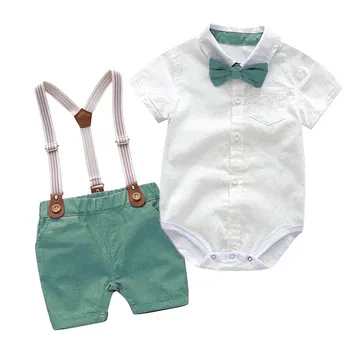 Bebe Băieți Haine Seturi de Bumbac Costume Salopete 2 buc Baby Boy Set Domn Copil Nou-născut Tinuta de Ziua Costum 2020