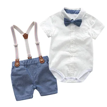 Bebe Băieți Haine Seturi de Bumbac Costume Salopete 2 buc Baby Boy Set Domn Copil Nou-născut Tinuta de Ziua Costum 2020
