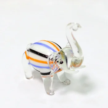 Lucrate Manual Din Sticlă De Murano Elefant Ambarcațiuni Figurine Cameră Desktop Xtmas Decor Ornamente Miniaturale Stil Rural Animale Statuie