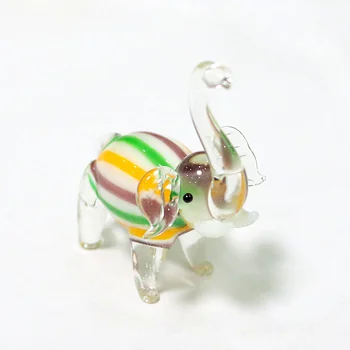 Lucrate Manual Din Sticlă De Murano Elefant Ambarcațiuni Figurine Cameră Desktop Xtmas Decor Ornamente Miniaturale Stil Rural Animale Statuie