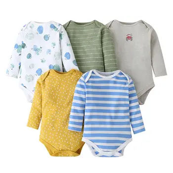 5 BUC/LOT copii băieți fete cu Maneci lungi Baby costume salopete de Bumbac haine Nou-nascuti Roupas de salopeta bebe&îmbrăcăminte