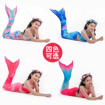 Pentru copii costum de sirena 2020 fetita split costum de baie copil coada de sirena nou șapte culori de costume de baie