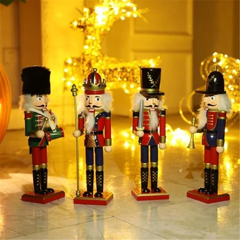 1 bucată de 30 cm spargatorul de nuci din lemn soldat papusa artizanat ornamente pentru copii jucării de Crăciun de decorare pandantive cadouri de Craciun