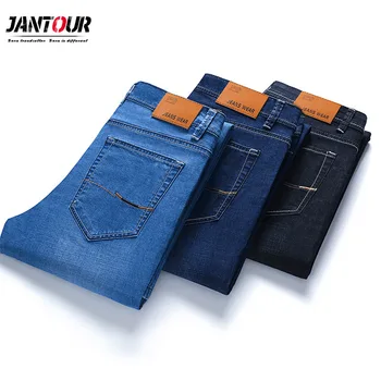 2021 New Sosire Patru Sezon pentru Bărbați Jeans Slim Straight Culoare albastru Brand Bumbac Blugi bărbați de Mari Dimensiuni 28-40 Pantaloni Lungi de sex masculin
