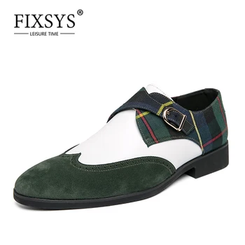 FIXSYS din Piele de Om de Afaceri Formale Pantofi Barbati Călugăr Pantofi Curea Cataramă de Design de Pantofi Oxford Nunta Birou Bocanc Pantofi Marime Mare 48