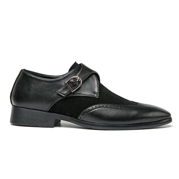 FIXSYS din Piele de Om de Afaceri Formale Pantofi Barbati Călugăr Pantofi Curea Cataramă de Design de Pantofi Oxford Nunta Birou Bocanc Pantofi Marime Mare 48