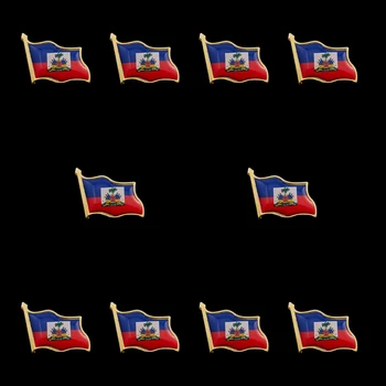10BUC Haiti Flag Pin Rever Email Insigna Brosa Birou Celebritate Bijuterii Cadou Amuzant Tricouri pentru Bărbați Jachete accesorii