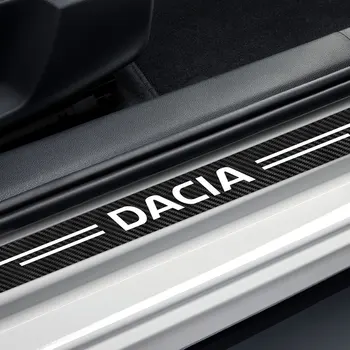 4BUC Masina Pragului de Autocolante Pentru Dacia Duster 1.0 Tce Turbo Logan 1.4 1.6 Mpi, Dci Mcv Sandero R4 Accesorii Auto din Fibra de Carbon Decalcomanii