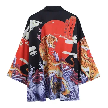 Kimono Tradițional de Bărbați, Femei Libere Haina de Șapte sfert Maneca Caidigan Imprimare Macara de protecție Solară Japonia Haine Yukata Kimono Noi