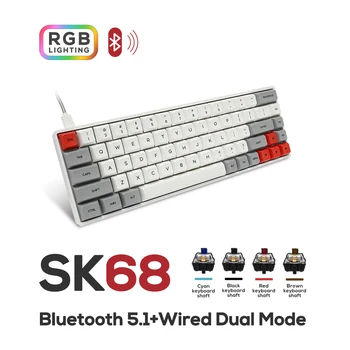SK68S Mecanice Tastatura Wireless Bluetooth PBT Taste Gateron Optice Comutator RGB cu iluminare de fundal pentru PC, Laptop, Tableta Gamer GK61