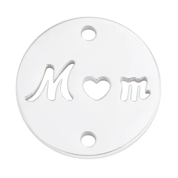 50pc 15mm poloneză Oglindă din Oțel Inoxidabil Gol Mama Farmecul Ziua Mamei Pentru Colier/brățară DIY Femei Bijuterii Handmade en-gros
