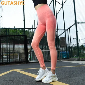 Sport Yoga culoare Gradient de energie Legging pentru Femei Antrenament de Fitness de Funcționare Jogging Pantaloni de Sport Colanti Stretch Sport Yoga Jambiere