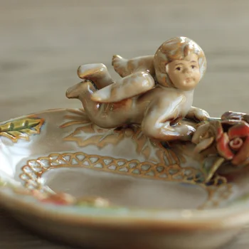 Europene Sat Pastoral Înger Acasă Mobilier Baie Provizii de Fructe farfurie Vas Ceramic Cutie de Săpun Sushi fel de mâncare plăcuță cadou