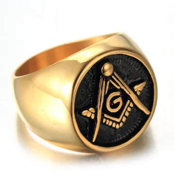 Francmason Bărbați Inel de Aur Free Mason 316L din Oțel Inoxidabil Inel Masonic