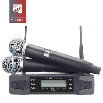 YUEPU RU-D210 Profesionale UHF Sistem de Microfon fără Fir 2 Canale Portabile Karaoke Frecvență Reglabilă fără Fir Pentru Biserica