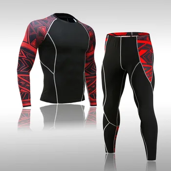 De iarnă pentru Bărbați Îmbrăcăminte de Compresie Seturi de Lenjerie de corp Sudoare Uscare Rapidă Lenjerie de corp Termică pentru Bărbați Meggings Sport Îmbrăcăminte