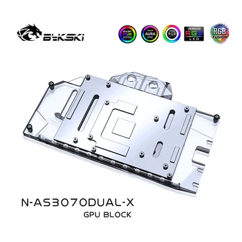 Bykski Apă Bloc Utilizare pentru ASUS GeForce DUAL RTX 3070 8G GPU Card / Plin de Acoperire de Cupru Radiator / RGB Lumina