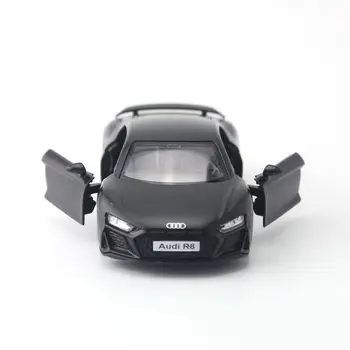 1:36 Scară Audi R8 Coupe Mașină de Jucărie RMZ Oraș turnat sub presiune Model Trage Ușile din Spate se poate deschide Colecție de Învățământ Cadou Copil Mattle Negru