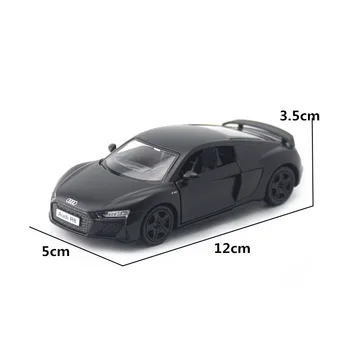 1:36 Scară Audi R8 Coupe Mașină de Jucărie RMZ Oraș turnat sub presiune Model Trage Ușile din Spate se poate deschide Colecție de Învățământ Cadou Copil Mattle Negru
