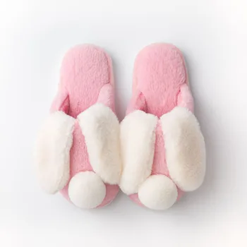 SWQZVT Iepure femeile cu blană papuci de desene animate taie cald dormitor roz doamnelor papuci cu blana acasă traverse de pantofi de iarna pentru femei 2020