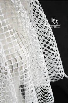 Pătrat alb Gol a ochiurilor de Plasă Tesatura Creative DIY Moda Mozaic Decor Strat de Voal, Fusta Rochie de Designer Rochie de Mireasa Tesatura