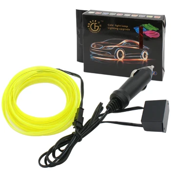1M/2M/3M/5M Auto Interior Iluminat LED Benzi Decor Ghirlanda cabluri Linia Tub Neon flexibil Lumina Cu Țigări cu Mașina