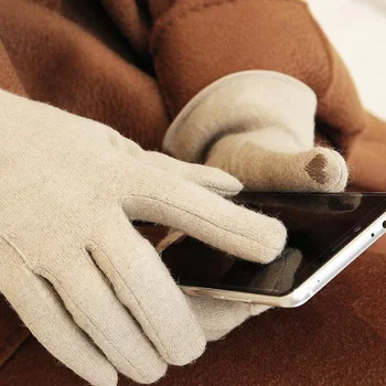 Iarna atinge mănuși de Lână Cașmir Mănușă de box Mănuși de sex Feminin Arc din piele Tricot Broderie de Conducere mănușă de iarnă Mănuși Touch Screen E38
