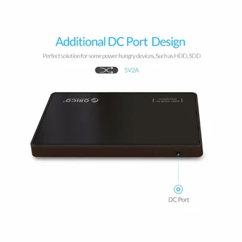 ORICO 2.5 inch HDD/SSD, USB3.0 Hard Disk Caz cu 3 Porturi USB3.0 HUB HDD Cabina Instrument Gratuit pentru 7mm/9.5 mmHDD SSD