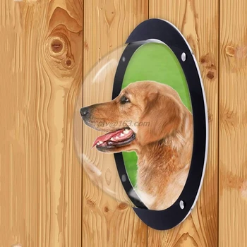 Câinele Hublou Geam Rotund Transparent pentru Gard Pet, Peek Uite Durabil Acrilice Câine Dom Curtea Casei Redus Coaja